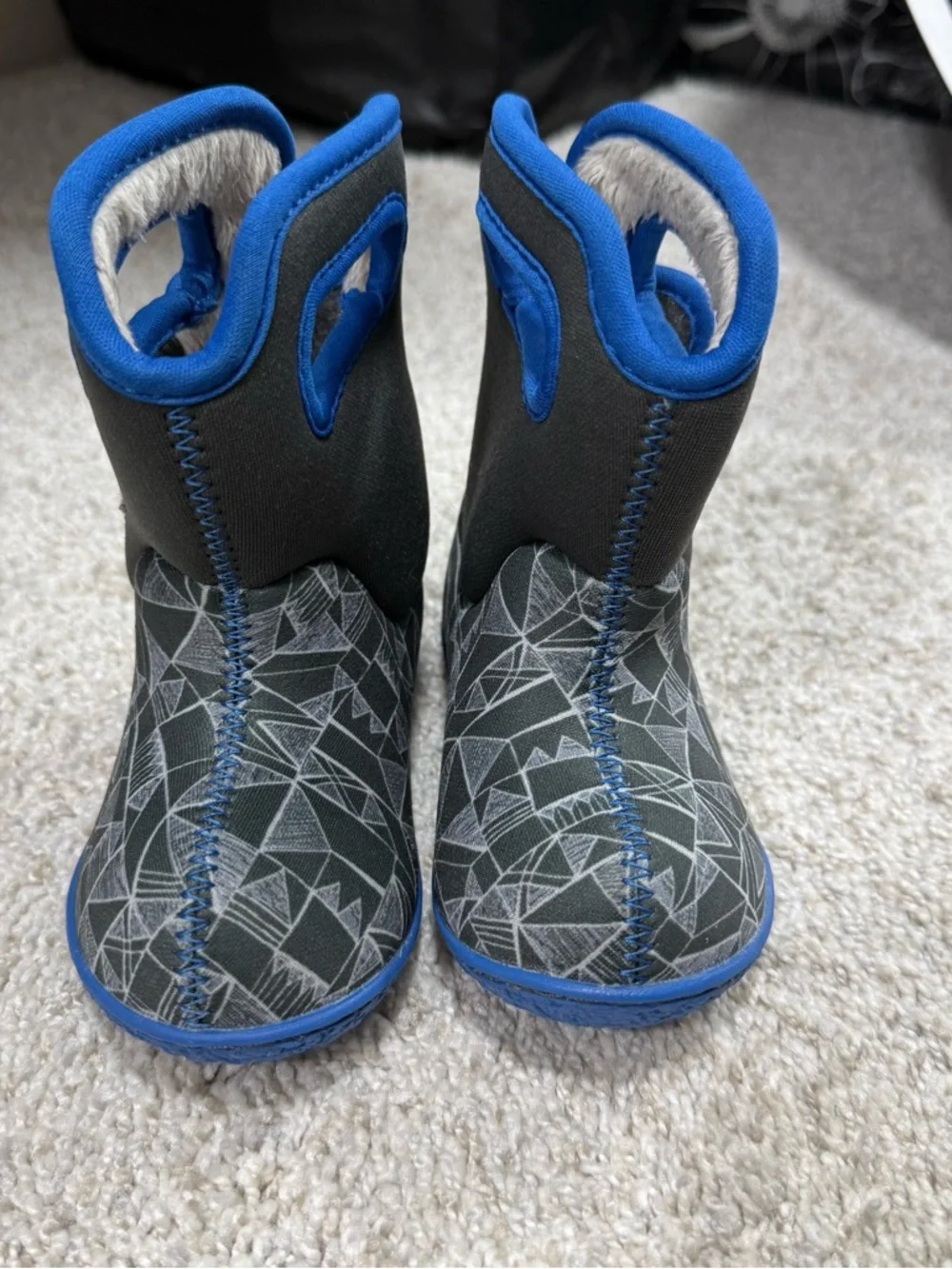 Bogs Kids Grey and Blue Insulated Rain Boots - Picture 1 of 3